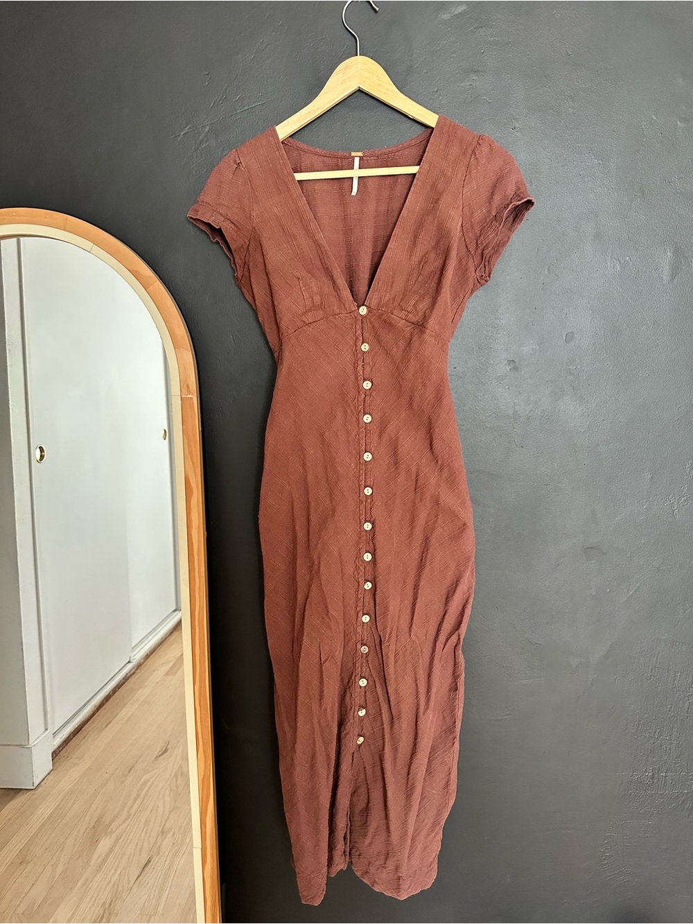 Free People Button-Front Midi Dress - Picture 4 of 5